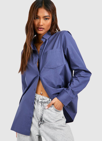 Морской волны кэжуал рубашка однотонная Boohoo