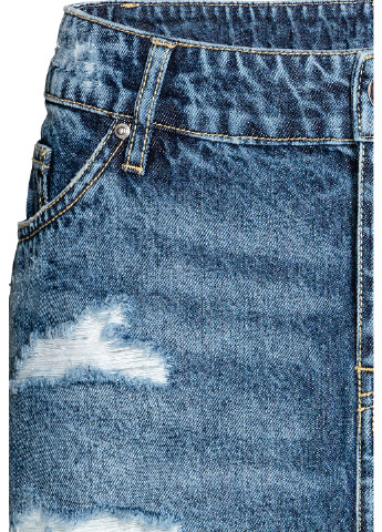 Синяя джинсовая однотонная юбка H&M карандаш