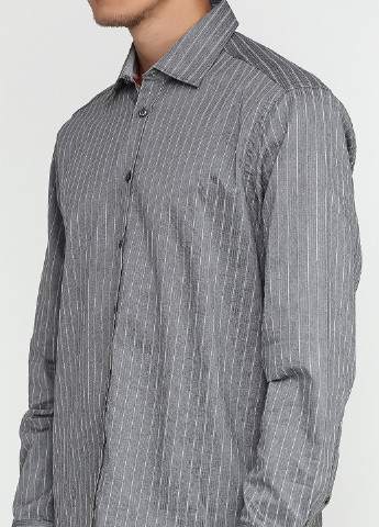 Грифельно-серая кэжуал рубашка в полоску Venti с длинным рукавом