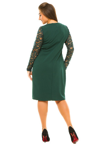 Темно-зеленое кэжуал платье Lady Style