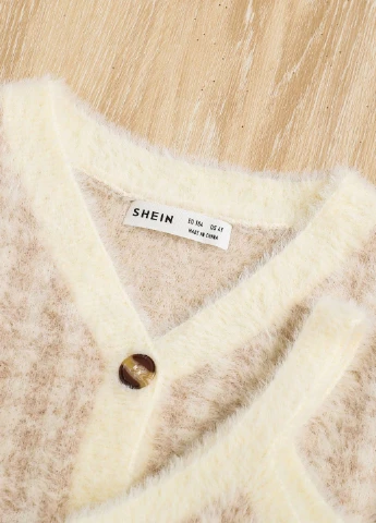 Комбинированный зимний костюм (кардиган, платье) с платьем SHEIN