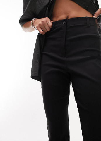 Черные кэжуал демисезонные клеш брюки Topshop