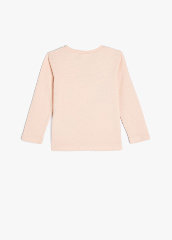 Пудровый демисезонный кэжуал лонгслив KOTON с рисунком