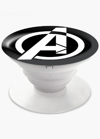 Попсокет (Popsockets) тримач для смартфону Знак Месників Марвел (Avengers Marvel Sign) (8754-1447) Чорний MobiPrint (216748379)