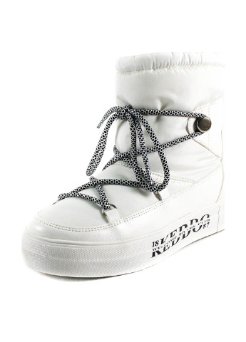Белые дутики Keddo со шнурками с логотипом