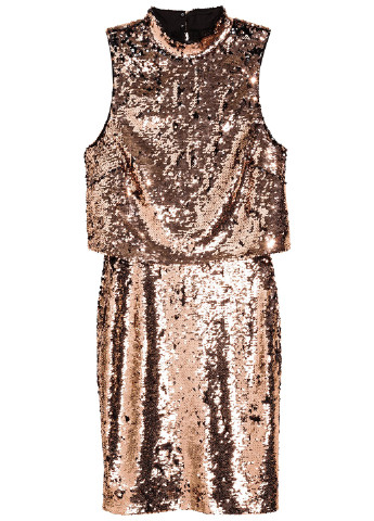 Золотой коктейльное платье H&M однотонное