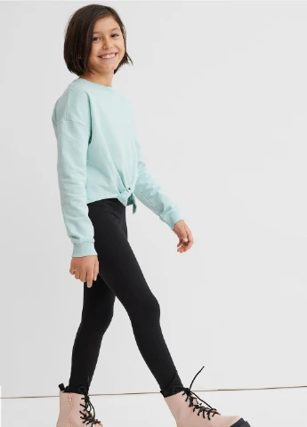 H&M Basic світшот фліс,світло-блакитний, светло-голубой