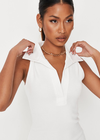 Белое кэжуал платье поло Missguided однотонное