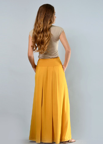 Желтая кэжуал однотонная юбка Lila Kass клешированная