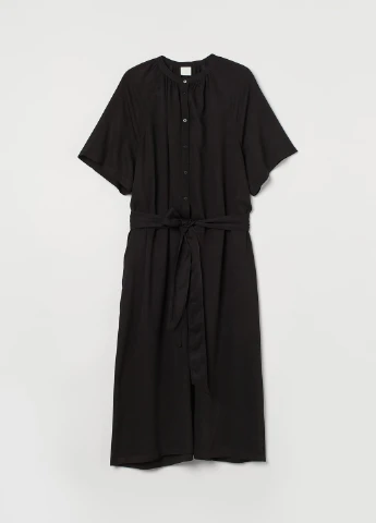 Черное платье H&M однотонное