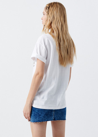 Белая летняя футболка Cropp