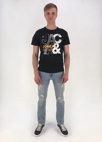 Чорна футболка Core by Jack & Jones