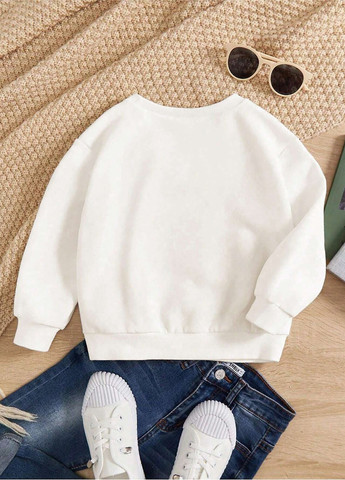 SHEIN світшот малюнок білий кежуал, спортивний поліестер, трикотаж