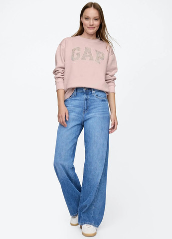 Пудровий світшот Gap однотонний стрази (364794484)