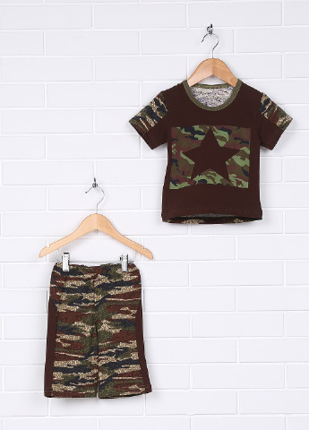 Коричневый летний комплект (футболка, шорты) Baby Art