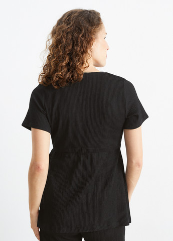 Чорна блуза для вагітних на запах C&A