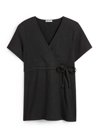 Чорна блуза для вагітних на запах C&A