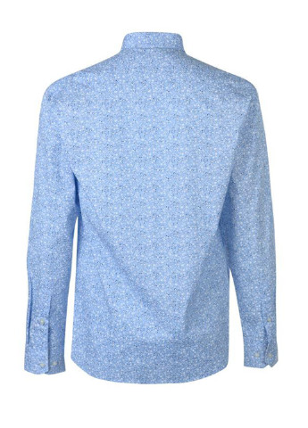 Голубой кэжуал рубашка с цветами Pierre Cardin с длинным рукавом