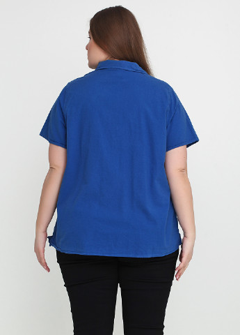 Синяя кэжуал рубашка однотонная Basic Editions