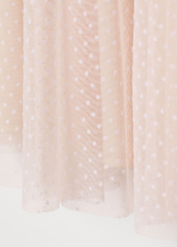 Светло-розовая кэжуал в горошек юбка H&M клешированная