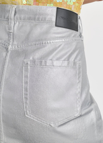 Серая джинсовая, кэжуал однотонная юбка DKNY а-силуэта (трапеция)