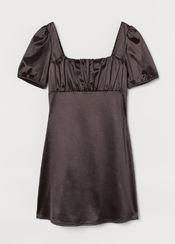 Темно-коричнева кежуал плаття кльош H&M однотонна