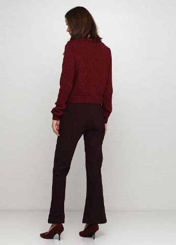Бордовые кэжуал демисезонные клеш брюки H&M