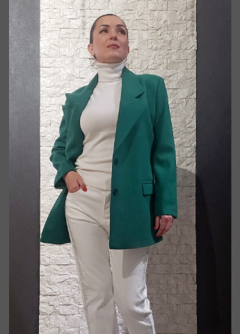 Зеленый кэжуал пиджак Hot Fashion - однотонный - демисезонный