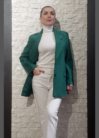 Зеленый женский пиджак Hot Fashion однотонный - демисезонный
