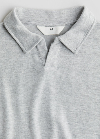 Светло-серая детская футболка-поло H&M меланжевая