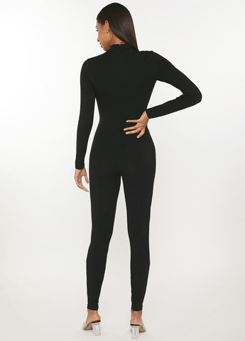 Комбінезон SHEIN комбінезон-брюки однотонний чорний кежуал віскоза