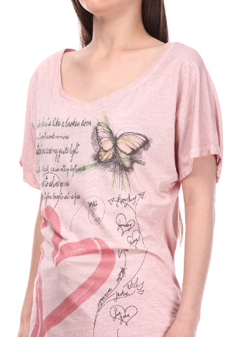 Розовая летняя футболка Kayla