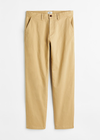 Бежевые кэжуал демисезонные прямые брюки H&M