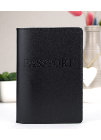 Обкладинка на паспорт шкіряна чоловіча HC-05 (чорна) HandyCover однотонні чорні ділові