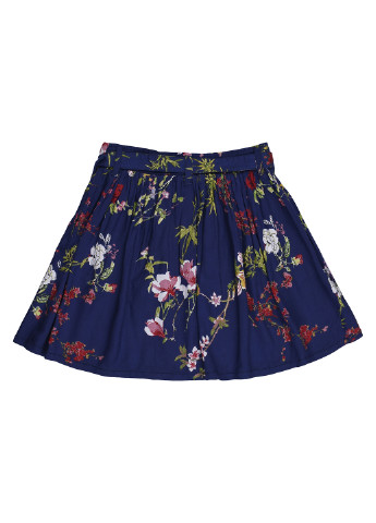 Темно-синяя кэжуал цветочной расцветки юбка S.Oliver клешированная