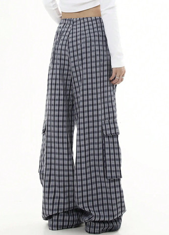 Серые кэжуал демисезонные палаццо, карго брюки SHEIN