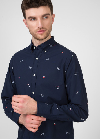Темно-синяя кэжуал рубашка с рисунком Gant