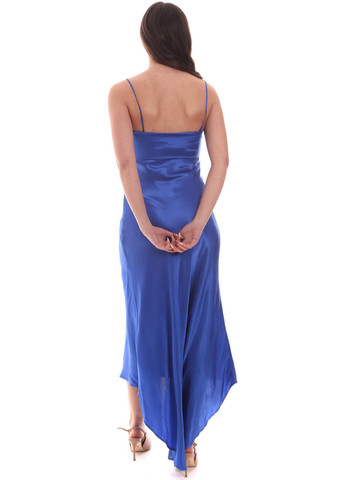 Синя коктейльна сукня зі шлейфом Pinko однотонна