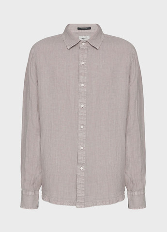 Серая кэжуал рубашка однотонная Replay