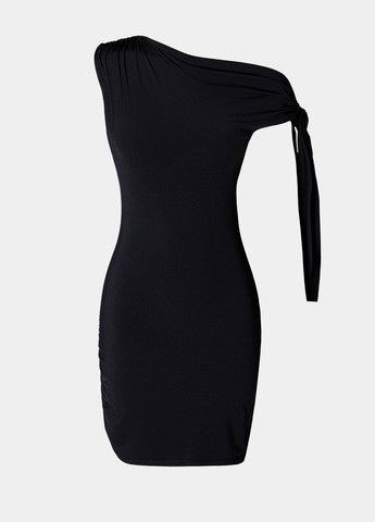 Чорна кежуал сукня на одне плече Gepur однотонна