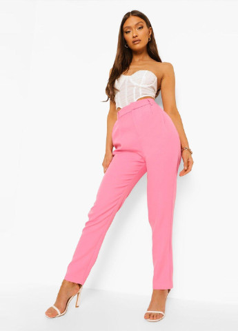 Розовые кэжуал летние зауженные брюки Boohoo