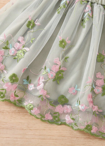 Світло-зелений літній костюм (топ, спідниця) SHEIN