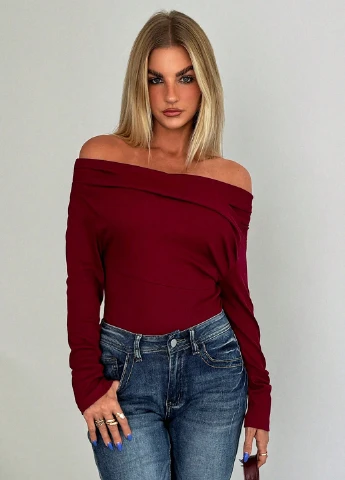 Бордова блуза SHEIN