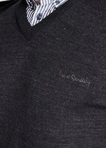 Графитовый демисезонный пуловер пуловер Pierre Cardin