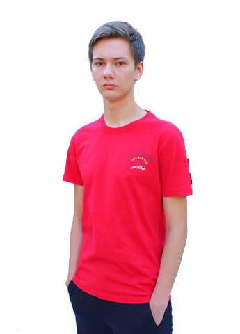 Темно-червона футболка чоловіча з коротким рукавом Paul & Shark