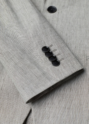 Пиджак H&M однобортный меланж светло-серый кэжуал лен