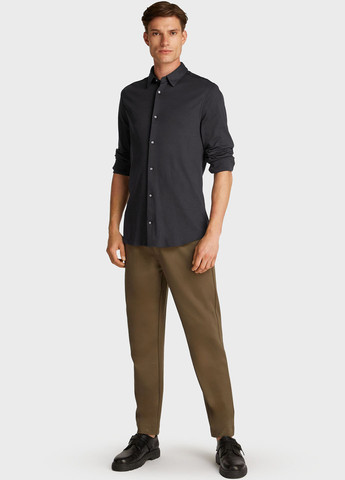 Черная классическая, кэжуал рубашка однотонная Calvin Klein