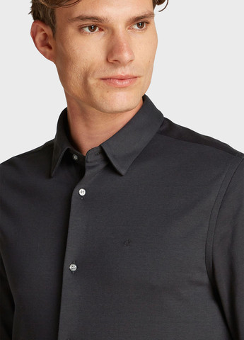 Черная классическая, кэжуал рубашка однотонная Calvin Klein