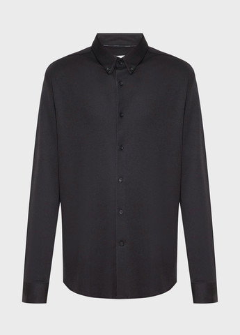 Черная классическая, кэжуал рубашка однотонная Calvin Klein