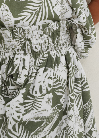 Оливковая (хаки) кэжуал с рисунком юбка C&A клешированная